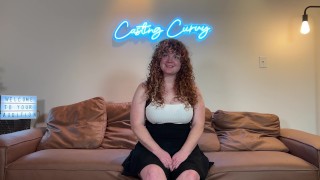 Casting curvy: Busty éjacule Red tête