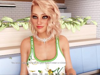 visual novel, blonde big boobs, brunette, homemade