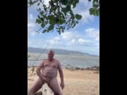 Preview 4 of Wanking Naked on Public beach