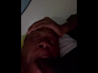 ebony, bbc, sucking dick, vertical video