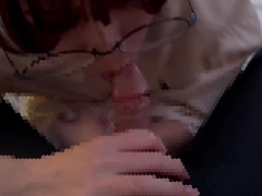 メガネ女子ががむしゃらにち〇ぽをしゃぶり尽くしちゃう♡ cum in mouth glasses - Screenshot 15 of 16 - Nerdy Girl Glasses