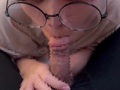 メガネ女子ががむしゃらにち〇ぽをしゃぶり尽くしちゃう♡ cum in mouth glasses - Screenshot 5 of 16 - Nerdy Girl Glasses