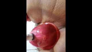Close up pussy pump action