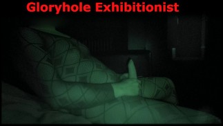 Masturbating for strangers in front of gloryhole at porncinema. Chubby Exhibitionist Tobi00815