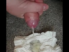 Another edging fail, dribbling cum before full spurting orgasm