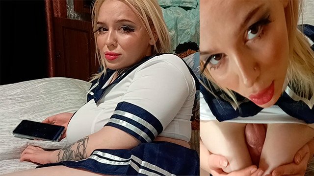 Кончил на лицо сводной сестрёнке пока дома гости