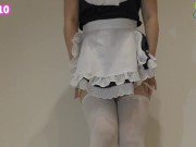 Preview 6 of [ASMR] Maid with hairy pussy gives handjob while rubbing dildo on her pussy [Amateur] Japanese Henta