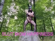 Preview 5 of Cosplay hot milf in a bodysuit and bunny mask masturbates until she cums