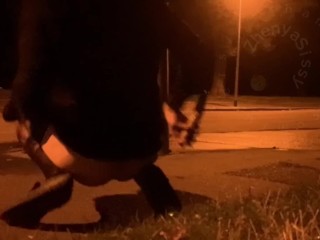 Публичный трах дилдомом с членом в парке