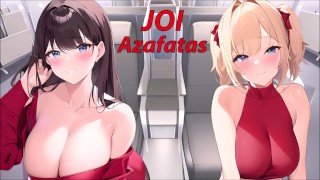 JOI hentai con las azafatas en el avión. En español.