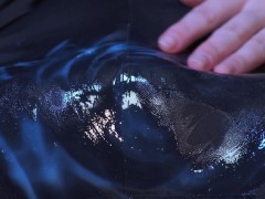 Lubed up my leggins and make cameltoy wet and sloppy