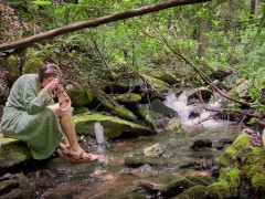 Naked bath at the creek