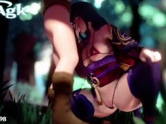 Raiden Shogun Baal gives Aether a Blowjob in the Inazuma Forest Genshin Impact 3D Sex Animation