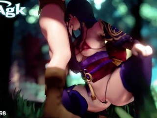 Raiden Shogun Baal gives Aether a Blowjob in the Inazuma Forest Genshin Impact 3D Sex Animation