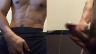 Homem selvagem e musculoso excitado por adultos grandes mamas vídeo se masturba e rotinas.