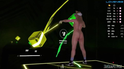 Naked Beat Saber ❗️🔥 Play Expert level with vibrator in pussy 💦 Cha-Cha-Cha - Kaarija