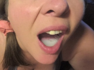 Amateur, Homemade, Passionate Blowjob with a Mouthful of Cum