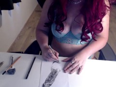 Drawing a big hard cock - erotic art - work in progress - Screenshot 14 of 16 - Drawing