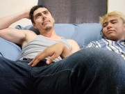 Preview 1 of My stepbrother sucks and masturbates my straight cock