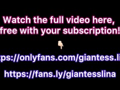 The giantess Lina discovers a civilization in her butt!