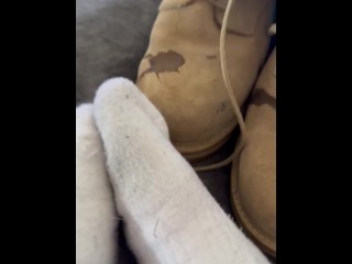 Solider Accidently got Cum all over his Boots