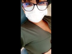 beautiful female dental doctor masturbates and performs homemade porn in her work chair