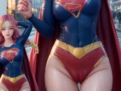 Mitsuri as Supergirl in Superman costume JIZZTRIBUTE