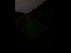 Left clothes , barefoot naked walk along road for a pee