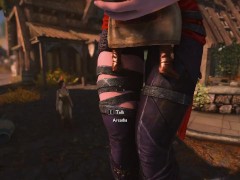 Cute redhead grows during hugs - Skyrim GTS