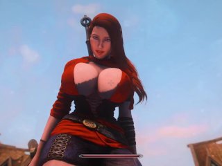 tall girl, big boobs, point of view, skyrim