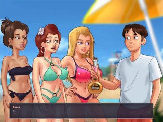 public beach, uncensored, cartoon, gameplay