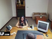 Preview 4 of Perv Principal - Big Titted Ebony Milf Naomi Foxxx Squirts Multiple Times While Riding White Dick