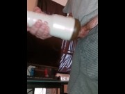 Preview 1 of When a guy with hyperspermia breeds a Fleshlight with a massive creampie! Absolutely huge cumshot!