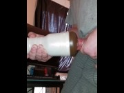 Preview 5 of When a guy with hyperspermia breeds a Fleshlight with a massive creampie! Absolutely huge cumshot!