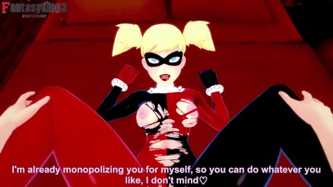 Harley Quinn masturbándose, así que la ayudo | Serie de Batman | Video completo de Hentai POV