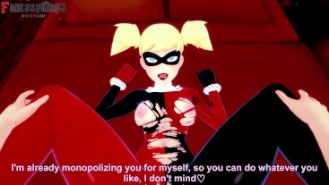 Harley Quinn masturbing so i help her | Batman series | Full Hentai POV video