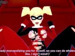 Harley Quinn masturbing so i help her | Batman series | Full Hentai POV video