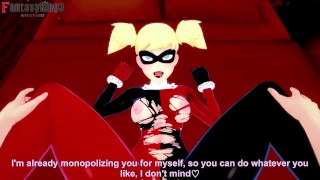 Harley Quinn se masturbando, então eu a ajudo | Série Batman | Vídeo completo do Hentai POV