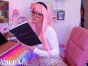 Preview 1 of Nerdy Bookworm Slut Cums Hard Instead of Studying - Lana Bee