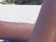 Preview 6 of NO PANTIES and Watermelon # Pussy Flash on Beach among people