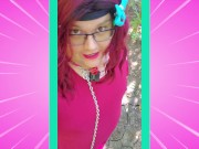 Preview 4 of Trans Sissy locks herself to a tree in public!