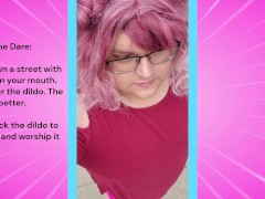 Chub trans sucks dildo walking down a public street! - Screenshot 1 of 16 - Chub
