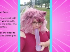 Chub trans sucks dildo walking down a public street! - Screenshot 3 of 16 - Sissy