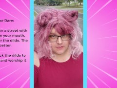 Chub trans sucks dildo walking down a public street! - Screenshot 4 of 16 - Exposed