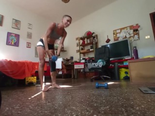Nonton Stoner Workout! Long morning training and smoking. Cardio warm up & Biceps destroyer. Streaming HD