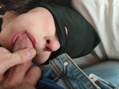 Жёсткий секс в спальне. БДСМ. Съела всю сперму. Жёсткая прелюдия. Отшлёпал и выебал в рот. Часть 1 - Screenshot 13 of 16 - Cum In Mouth