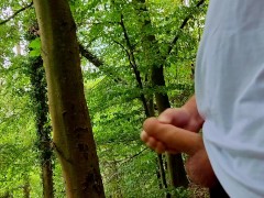 Big cum on public path