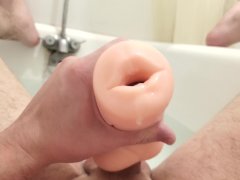 Big Cock Cums Through Pocket pussy