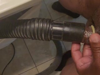 vacuum, interracial, dick in vacuum, guy masturbating