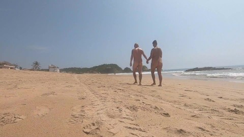 We're at nudist beach